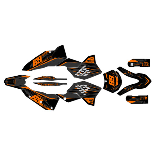 ktm 250sxf graphics kit 2008-2010 guard series orange-shift