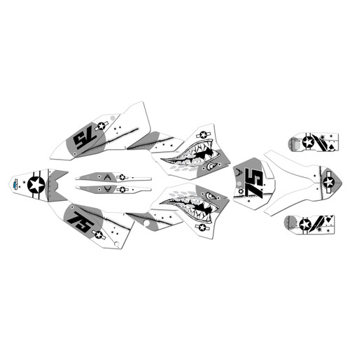 KTM Motocross 4-stroke 250SX-F & 450SX-F graphics kit 2008-2010 predator series white