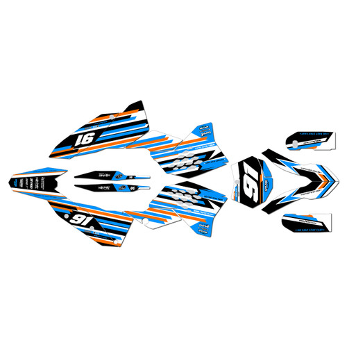 KTM 250XC-F, 450XC-F & 505XC-F graphics kit 2008-2010 coil series cyan