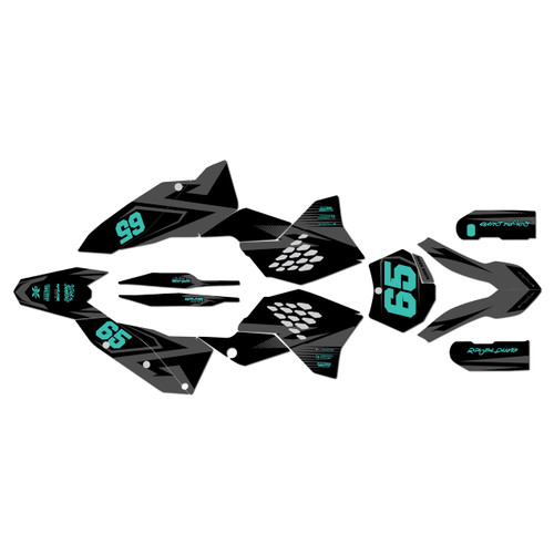ktm 250sxf graphics kit 2008-2010 speed series teal-shift