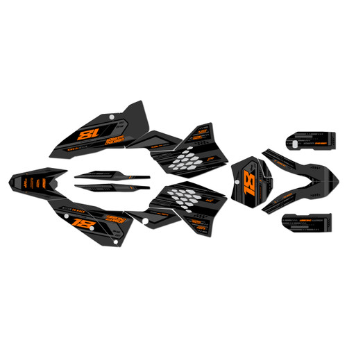 ktm 450xcf graphics kit 2008-2010 warrior series orange-shift