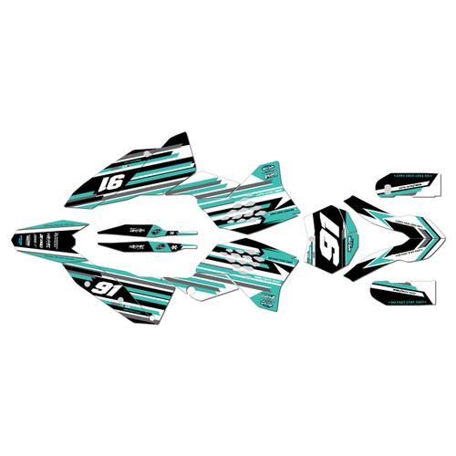 ktm 200exc graphics kit 2008-2011 coil series teal