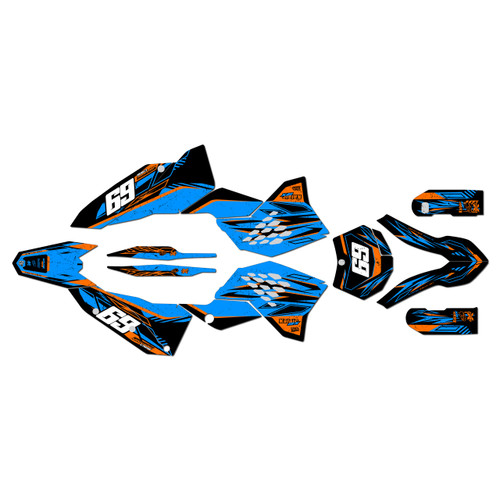 ktm 300exc graphics kit 2008-2011 guard series cyan