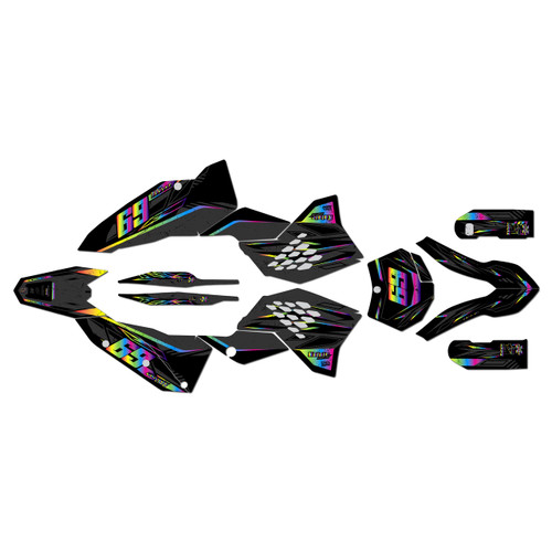 ktm 300exc graphics kit 2008-2011 guard series rainbow