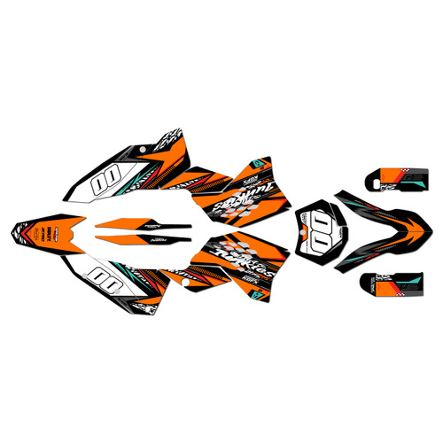 ktm 125exc graphics kit 2008-2011 rugged series orange