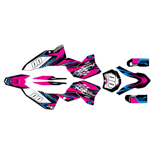 ktm 125exc graphics kit 2008-2011 rugged series magenta