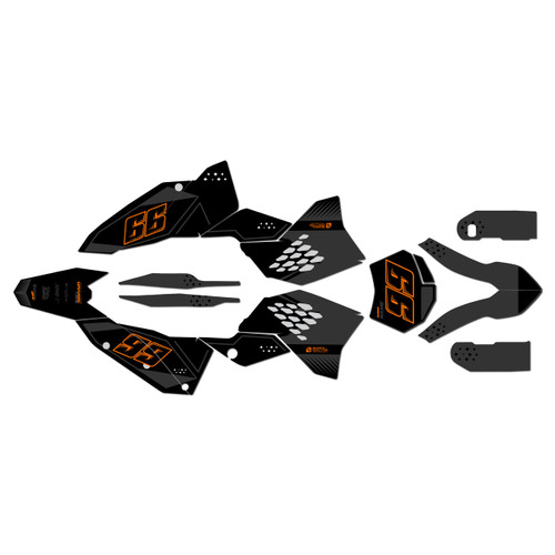 ktm 125exc graphics kit 2008-2011 splinter series orange-shift