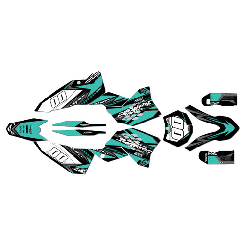 ktm 400exc graphics kit 2008-2011 rugged series teal
