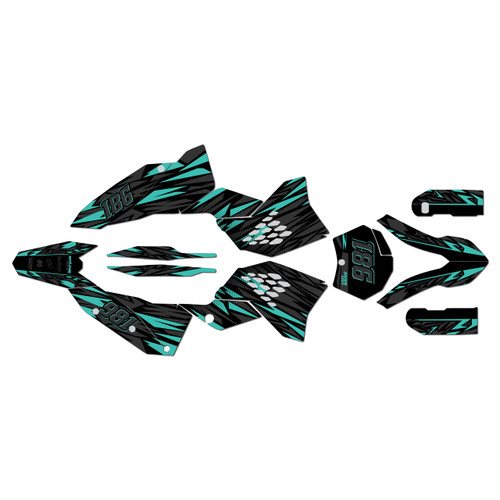 ktm 250exc graphics kit 2008-2011 twitch series teal