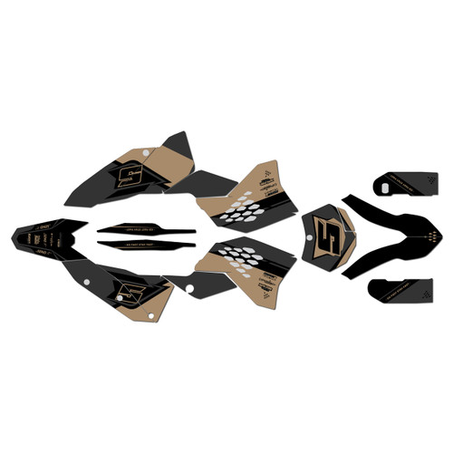 ktm 200exc graphics kit 2008-2011 venom series tan