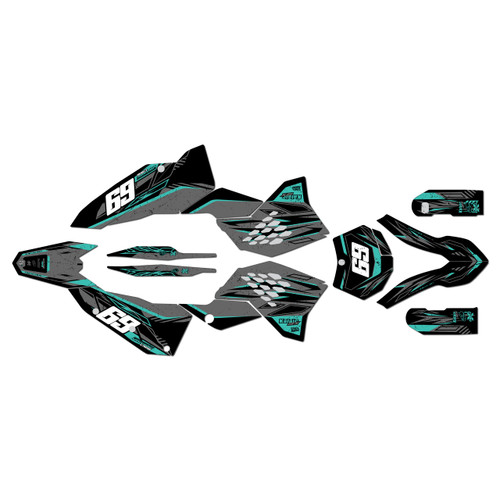 ktm 250xcfw graphics kit 2008-2011 guard series teal