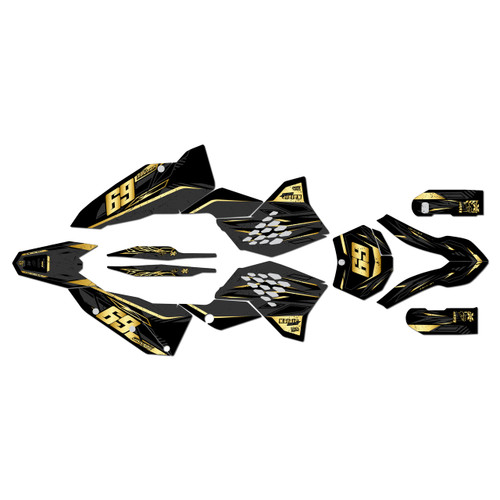 ktm 250xcfw graphics kit 2008-2011 guard series gold