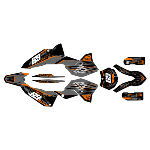 ktm 200xcw graphics kit 2008-2011 guard series orange