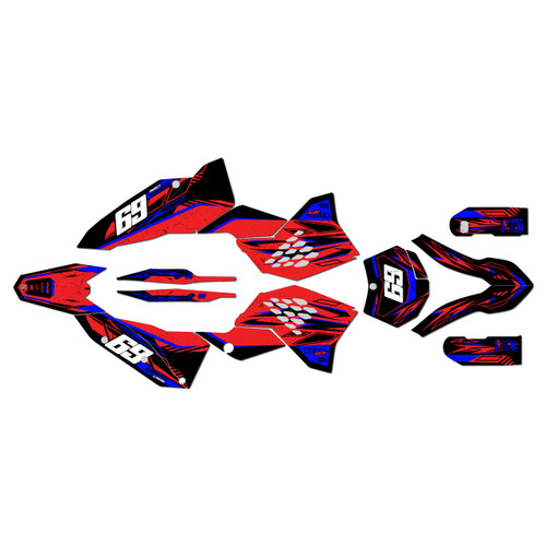 ktm 250xcw graphics kit 2008-2011 guard series red