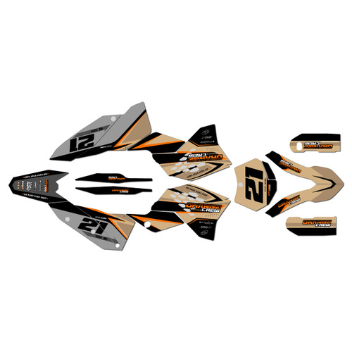 ktm 250xcfw graphics kit 2008-2011 og-crew series tan