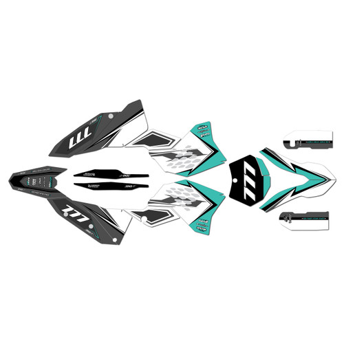 ktm 250xcfw graphics kit 2008-2011 razor series teal