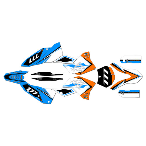 ktm 250xcw graphics kit 2008-2011 razor series cyan