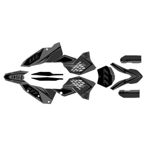 ktm 300xcw graphics kit 2008-2011 razor series smoke