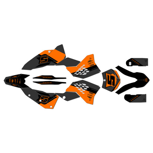 ktm 300xcw graphics kit 2008-2011 venom series orange-shift