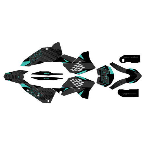 ktm 530exc graphics kit 2008-2011 bold series teal