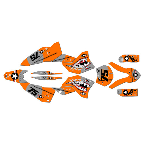 ktm 450exc graphics kit 2008-2011 predator series orange