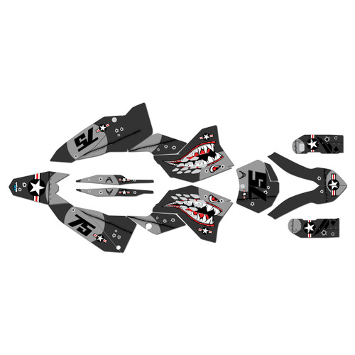 ktm 530exc graphics kit 2008-2011 predator series smoke