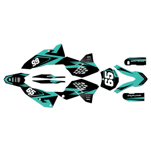 ktm 530exc graphics kit 2008-2011 speed series teal