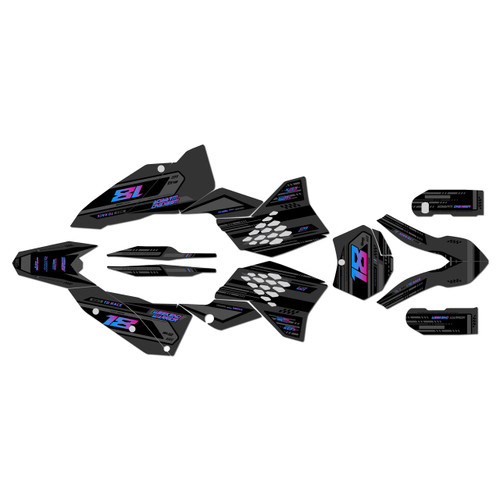 ktm 530xcw graphics kit 2008-2011 warrior series magenta-shift