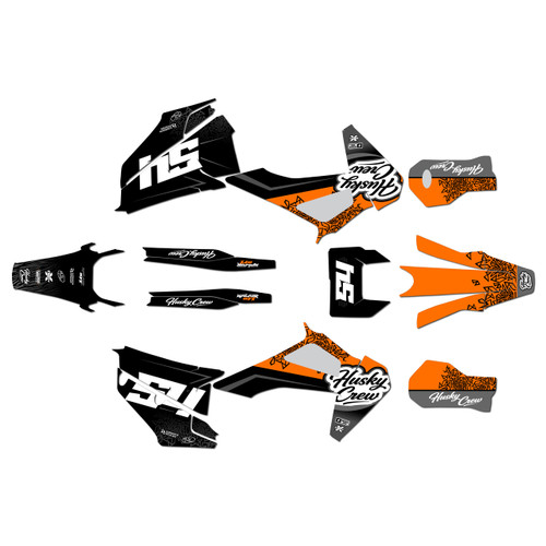 husqvarna te150 graphics kit 2020-2023 fatality series orange