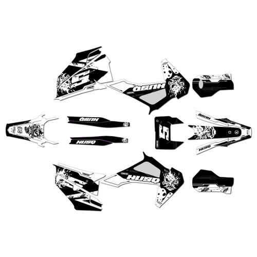 husqvarna te150 graphics kit 2020-2023 night series white