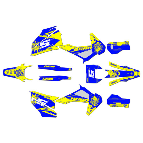 Husqvarna TE150 TE250 TE300 graphics kit 2020-2023 night series yellow-shift