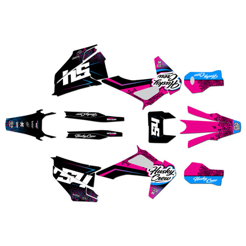 husqvarna te300 graphics kit 2020-2023 fatality series magenta