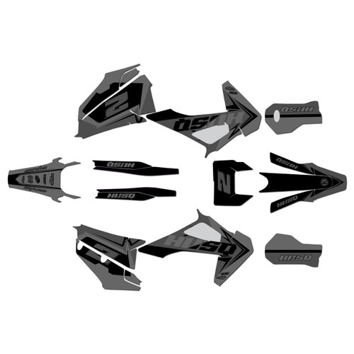 husqvarna te250 graphics kit 2020-2023 razor series smoke