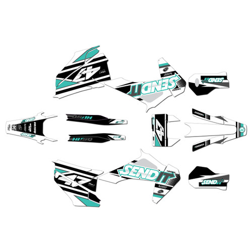 husqvarna te300 graphics kit 2020-2023 fresh series teal