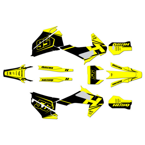 Husqvarna FE250 FE350 FE450 & FE501 graphics kit 2020-2023 ace series yellow-shift