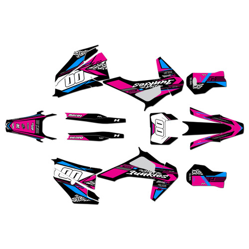 Husqvarna TE150 TE250 TE300 graphics kit 2020-2023 rugged series magenta