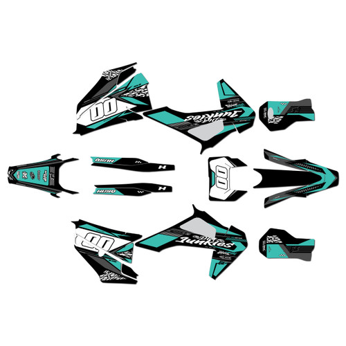 husqvarna te250 graphics kit 2020-2023 rugged series teal
