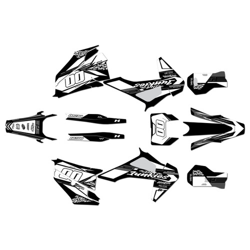 husqvarna te250 graphics kit 2020-2023 rugged series white