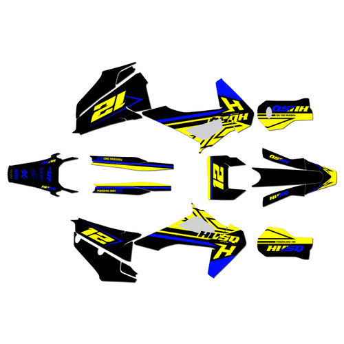 husqvarna te150 graphics kit 2020-2023 serenity series yellow-shift