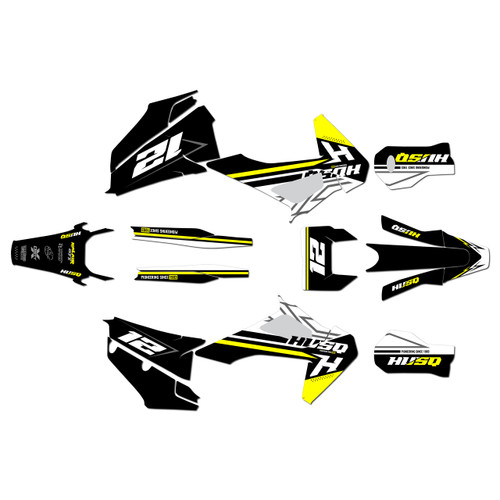 husqvarna te250 graphics kit 2020-2023 serenity series yellow