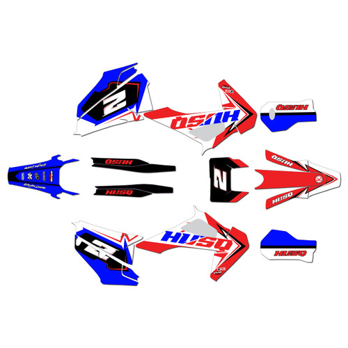 husqvarna te300 graphics kit 2020-2023 razor series red