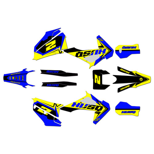 husqvarna te300 graphics kit 2020-2023 razor series yellow