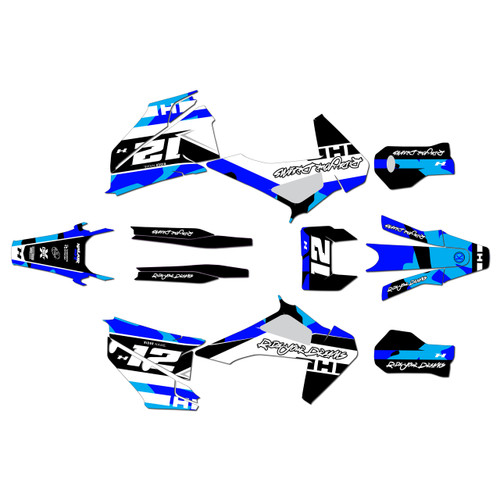 Husqvarna TE150 TE250 TE300 graphics kit 2020-2023 splash series blue