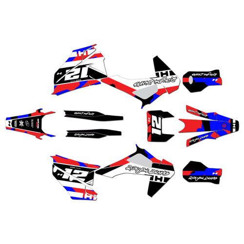 Husqvarna TE150 TE250 TE300 graphics kit 2020-2023 splash series red