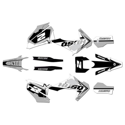 husqvarna fe250 graphics kit 2020-2023 razor series white