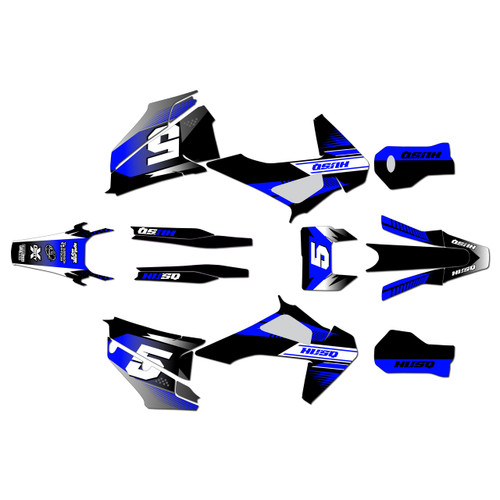 husqvarna te150 graphics kit 2020-2023 turbo series blue