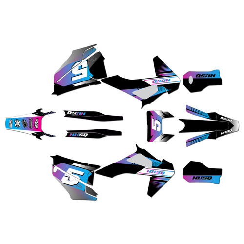 husqvarna te150 graphics kit 2020-2023 turbo series magenta