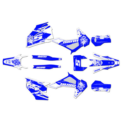 husqvarna fe350 graphics kit 2020-2023 night series blue-shift