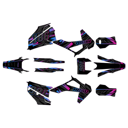 Husqvarna TE150 TE250 TE300 graphics kit 2020-2023 twitch series magenta