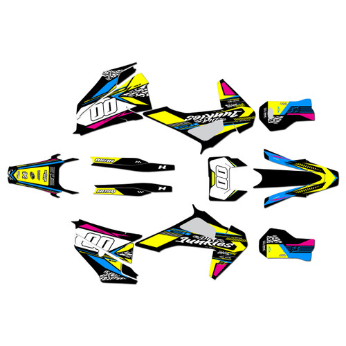 husqvarna fe250 graphics kit 2020-2023 rugged series yellow